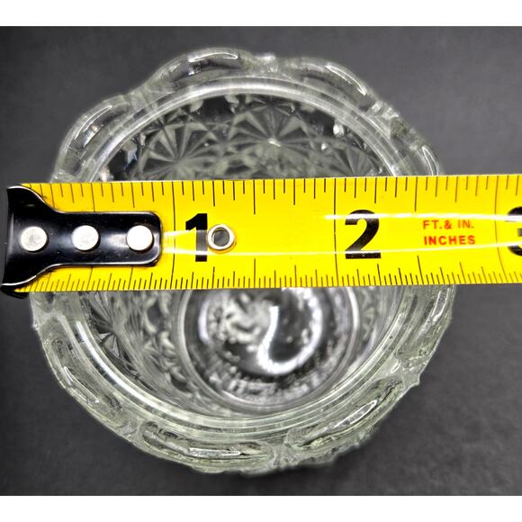 Vtg Daisy and Button Pressed Glass Clear Glass Votive Tealight Candles Holder - Picture 7 of 7